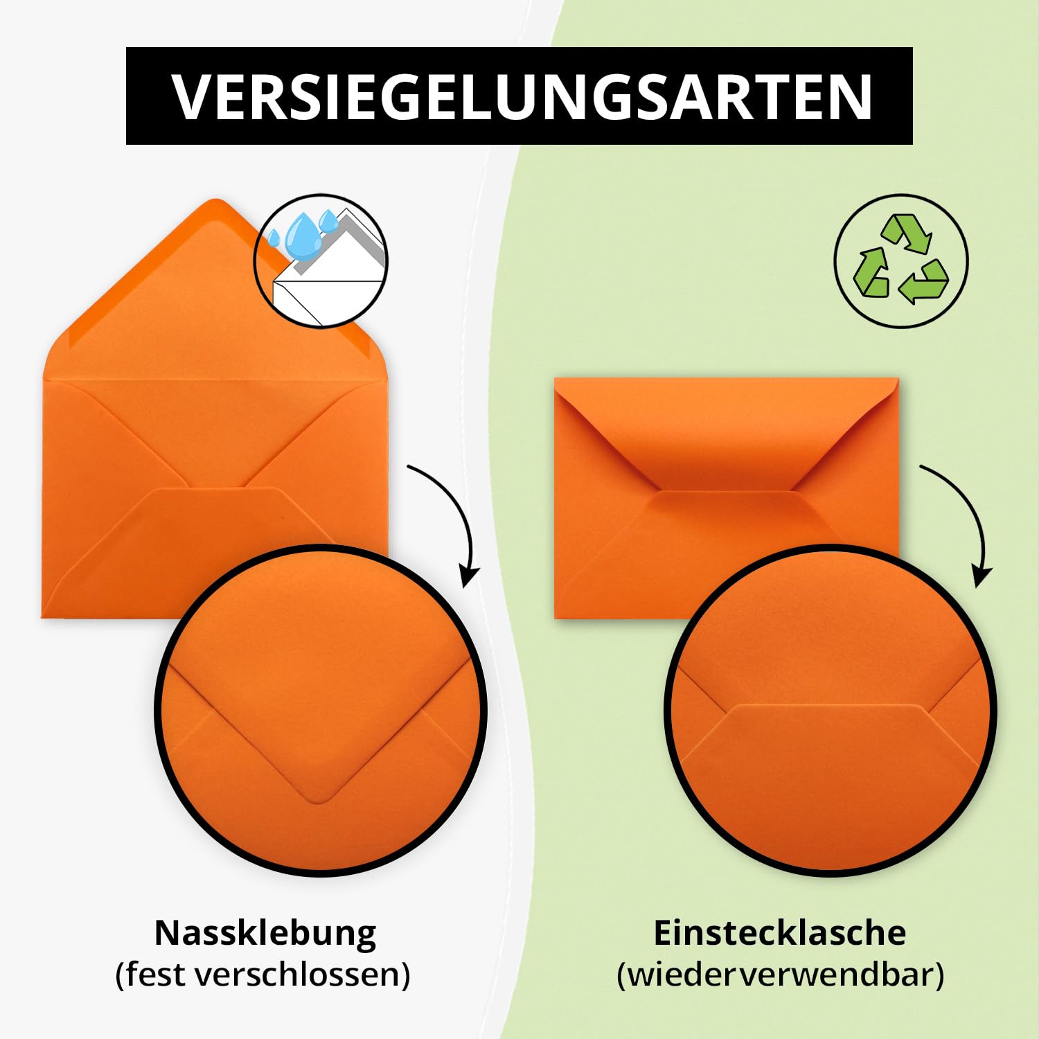Buste da lettere 80 g/m² formato B6 175 x 125 mm chiusura adesiva 50 Umschläge Orange