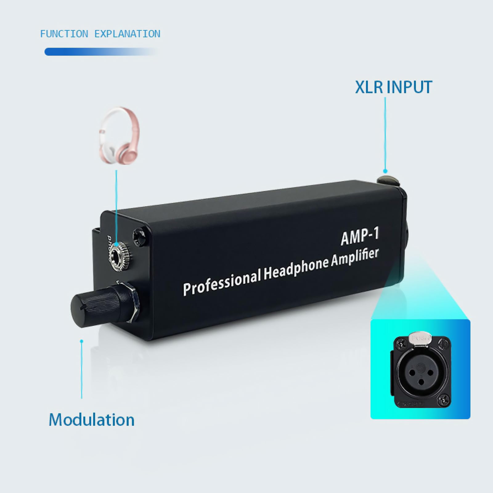 in-Ear Monitor Amplifier Headphone Amplifier, XLR to 3.5MM Audio