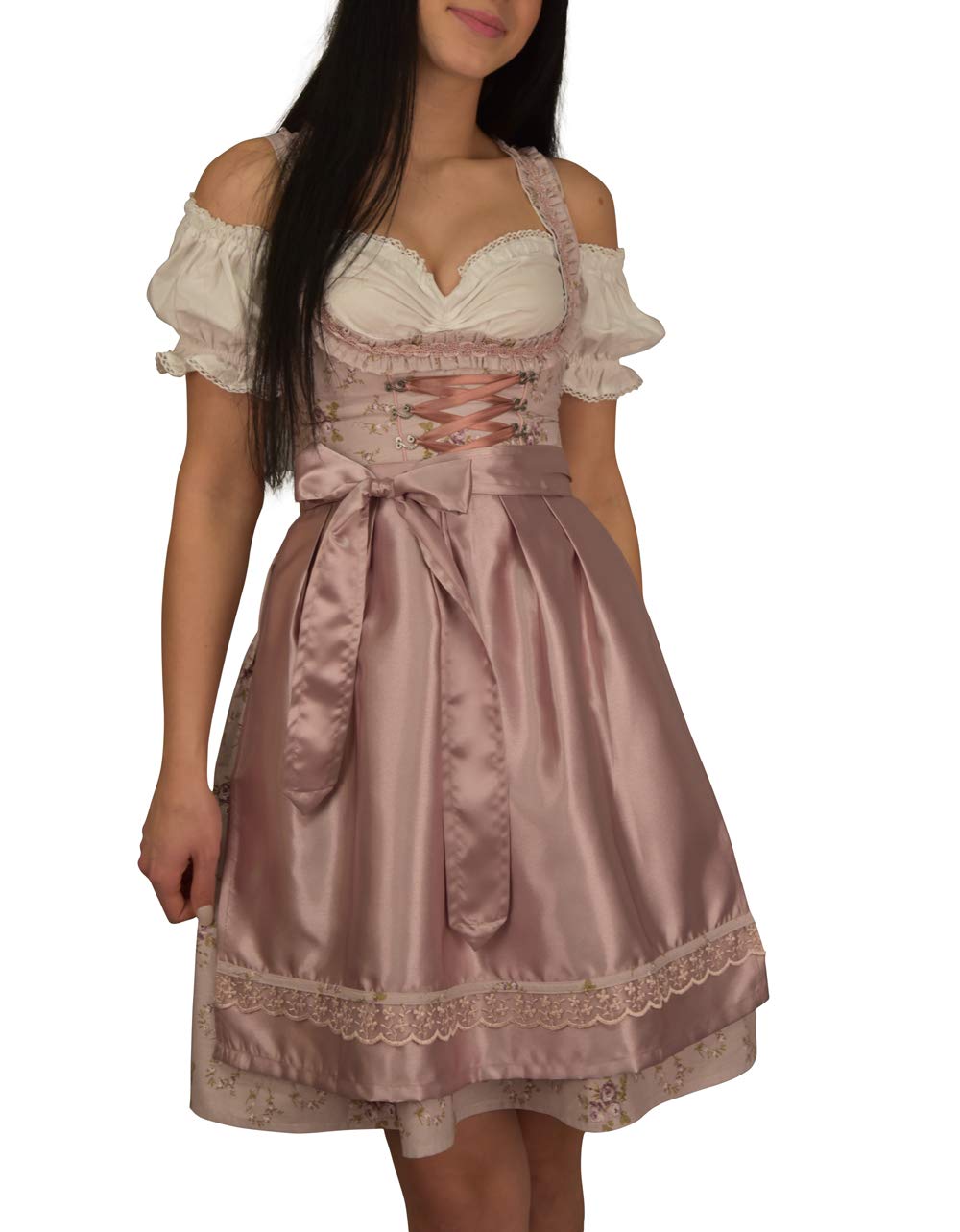 Dirndl Set Trachtenkleid Pastelviolett fein geblümt Gr 34 bis 42 522GT