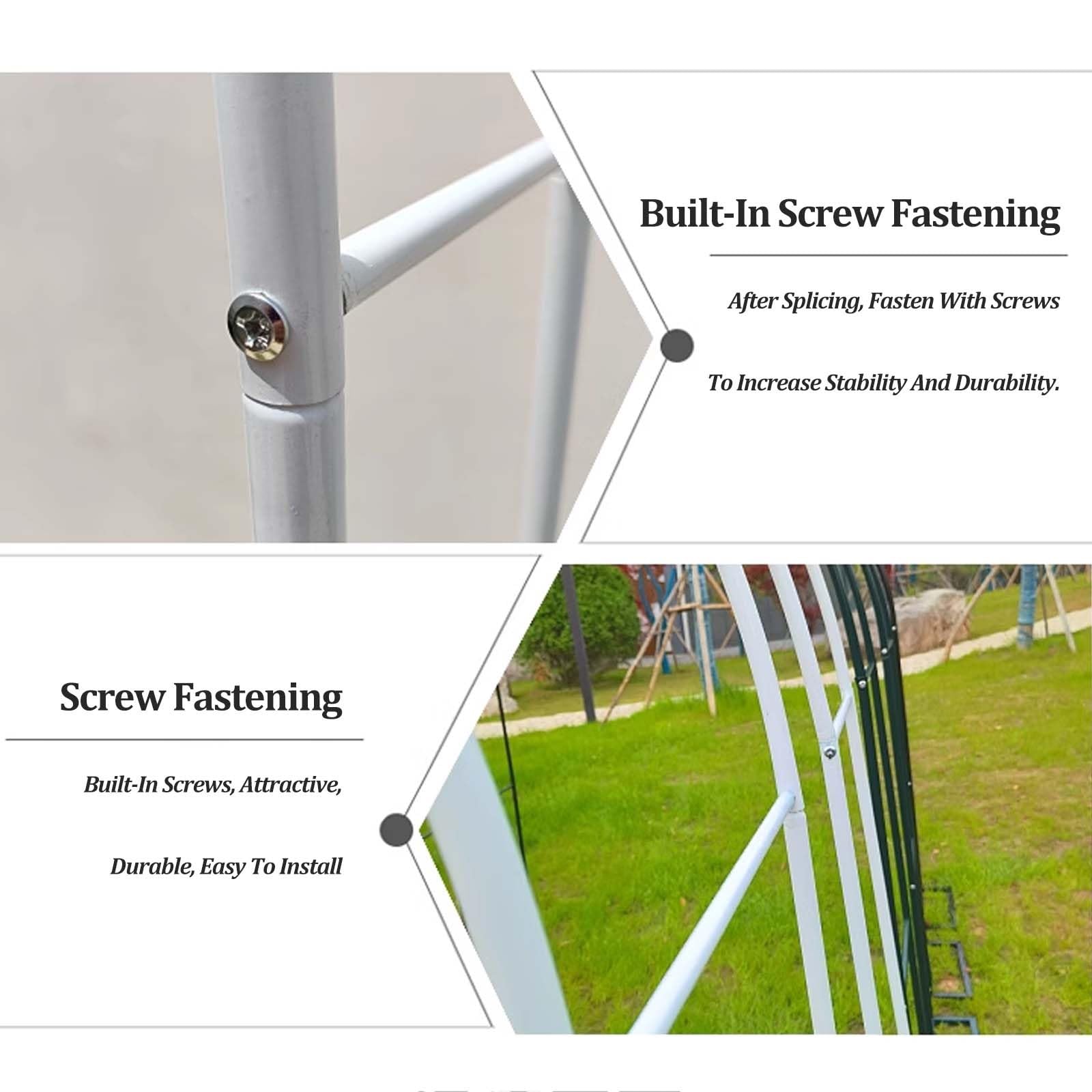 Forte arco da giardino in acciaio per piante rampicanti, ampio traliccio da esterno con larghezza regolabile 80-350 cm, pergola nuziale, pergolato rotondo per viti