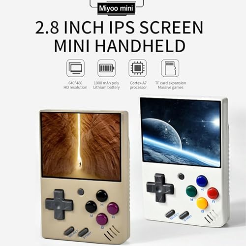 Miniatura 2 de Miyoo Mini consola de juegos portátil, sistema clásico IPS de 2.8 pulgadas, consolas de videojuegos retro, con tarjeta TF de 128G y consola portátil