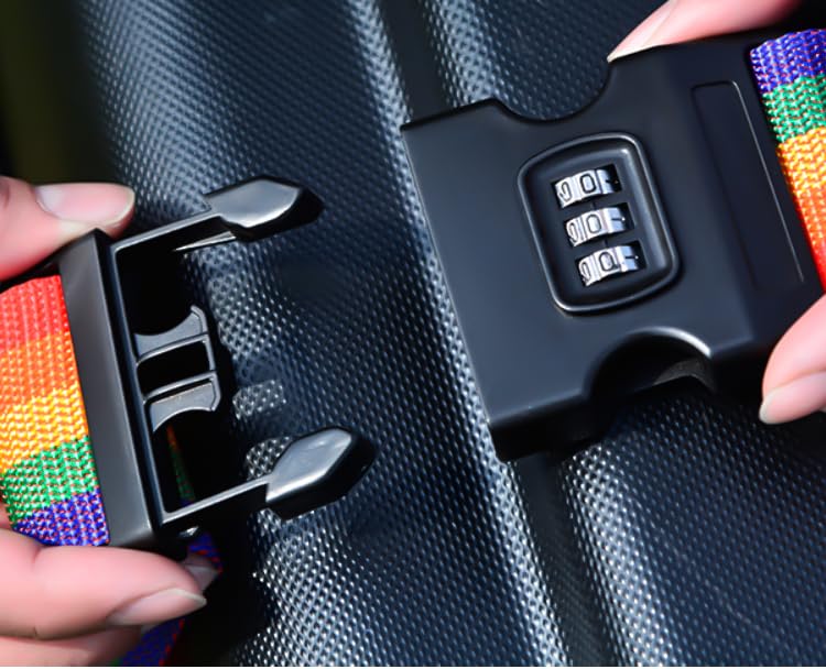 Image of Dayalu Luggage Strap for Suitcases, Straps Belts for Trolleys and All Kind of Luggages (2, Rainbow)