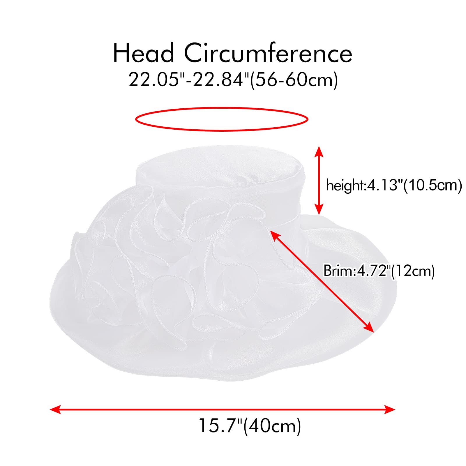 Kentucky Derby Hats for Women 2023 with Headband Hairpin, Church Hats for Women Ladies, Organza Tea Party Wedding Fascinator Hats White