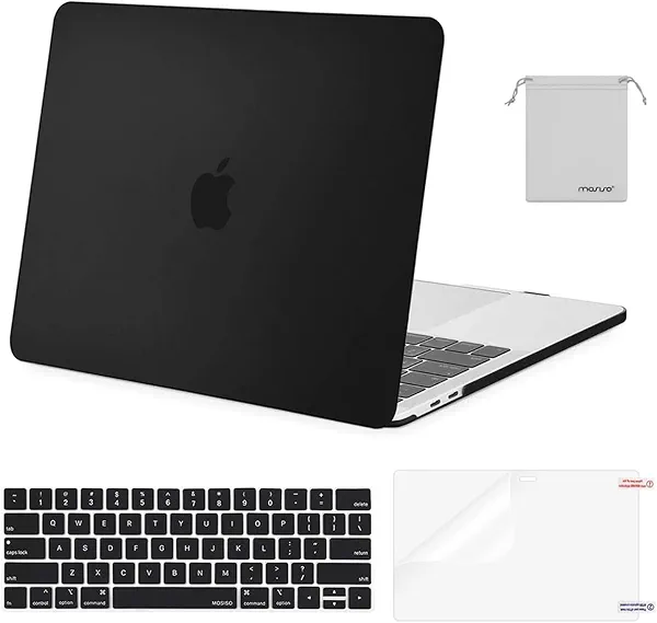 MOSISO Compatible with MacBook Pro 13 inch Case M2 2025, 2024, 2023, 2022-2016 A2338 M1 A2251 A2289 A2159 A1989 A1708 A1706, Plastic Hard Shell&Keyboard Cover&Screen Film&Storage Bag, Black