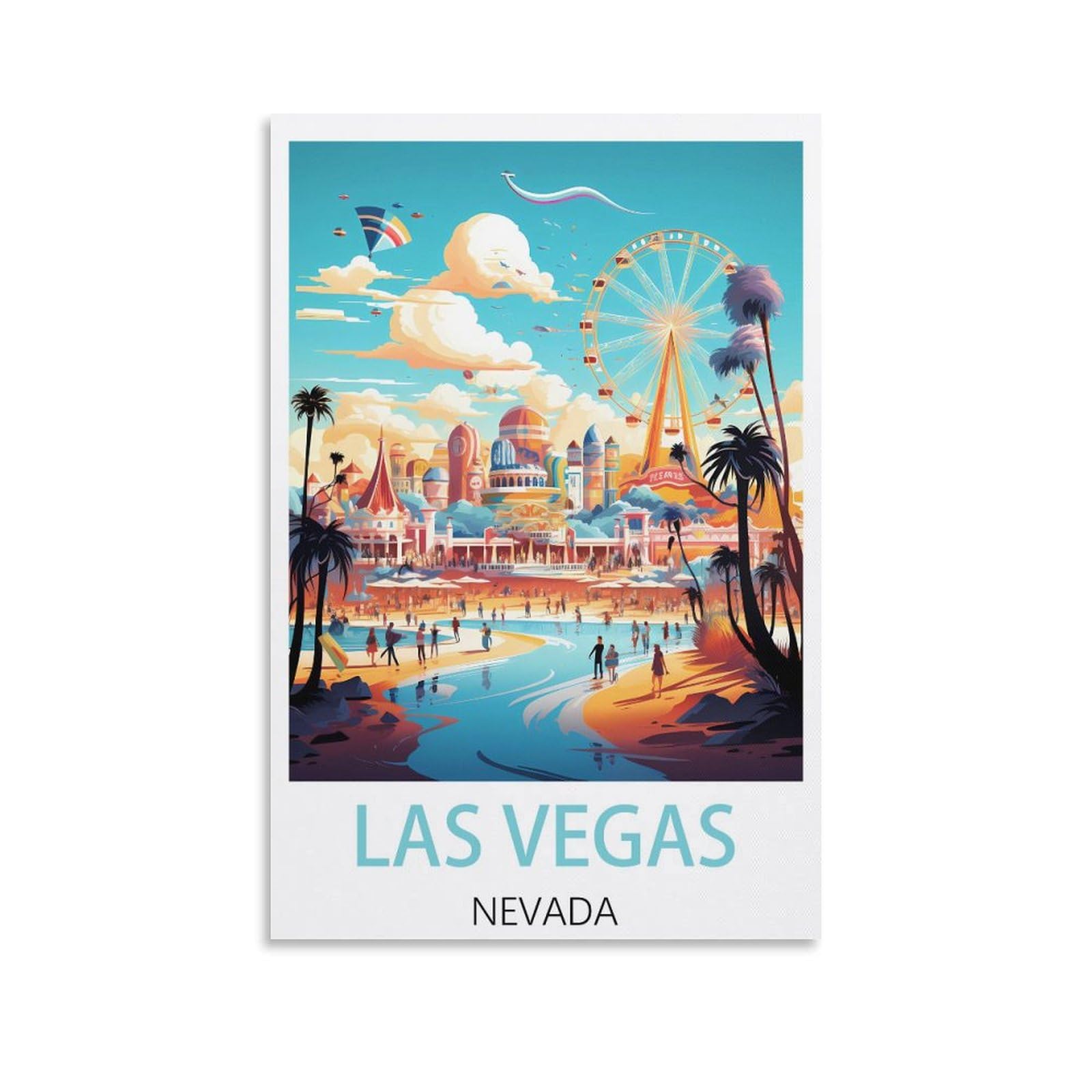 EZMLFA DIY 5D Diamond Art Painting Kits,Las Vegas Nevadas Colourful Rhinestone Diamond Arts Kits for Beginners, Perfect Home Wall Decor Gifts 40x40cm