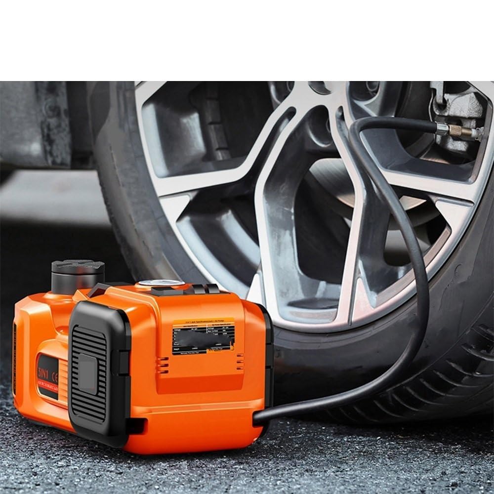 Cric a pantografo Martinetto Idraulico 5T 12V per Cambio Pneumatici con Pompa di gonfiaggio Cric Auto Cric a Forbice | Cric idraulico elettrico Per auto