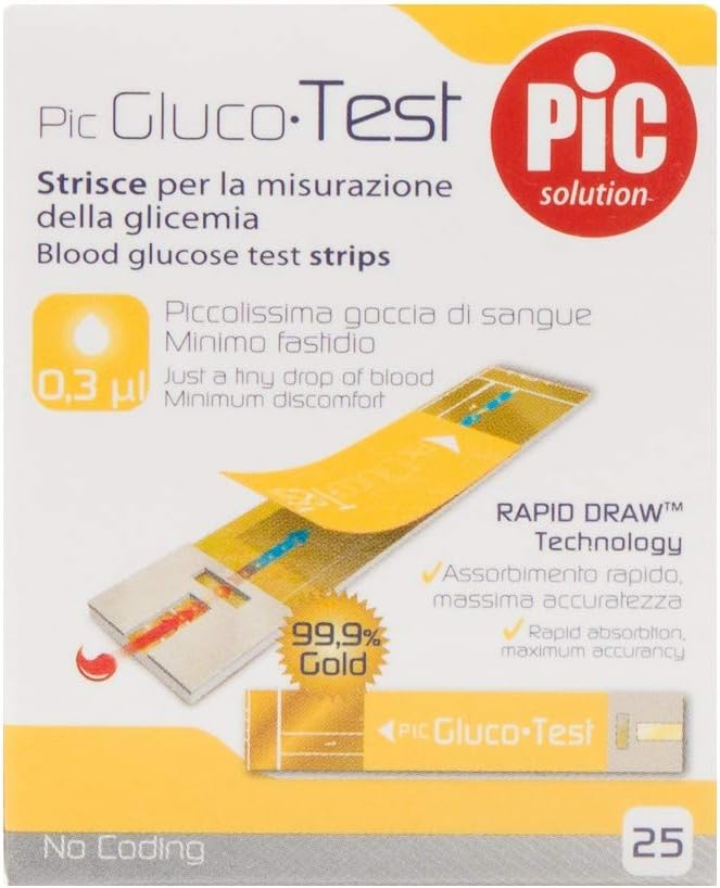 Pic GlucoTest Strisce Per La Misurazione Della Glicemia 25 Pezzi