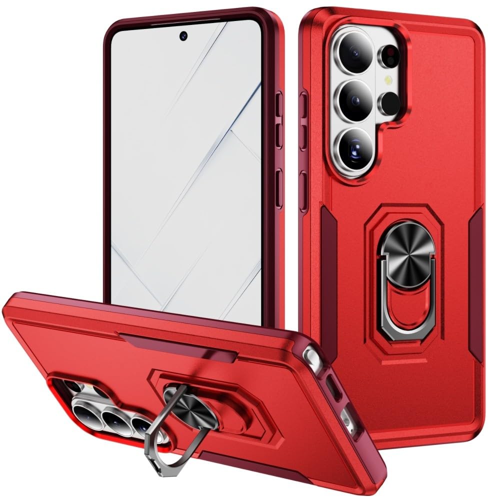 Generic Funda compatible con Samsung Galaxy A71 4G (color: rojo-rosa intenso), funda con soporte de anillo a prueba de golpes