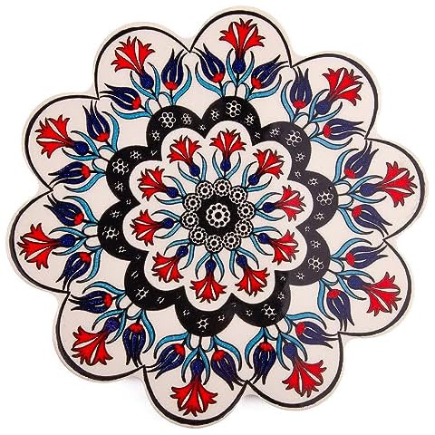 Table Trivets Large Ceramic Trivet 7" (18 cm) Trivets for Hot Dishes Serving Trivets (Tulips) Cover