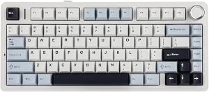 EPOMAKER x Aula F75 Gasket Mechanical Keyboard, 75% Wireless Hot Swappable Gaming Keyboard with Five-Layer Padding&Knob, BT/2.4GHz/USB-C, RGB (Light Blue, LEOBOG Reaper Switch)