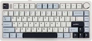 EPOMAKER x Aula F75 75% Wireless Gasket Mechanical Keyboard - Hot Swappable LEOBOG Reaper Switch, RGB, Knob, Light Blue
