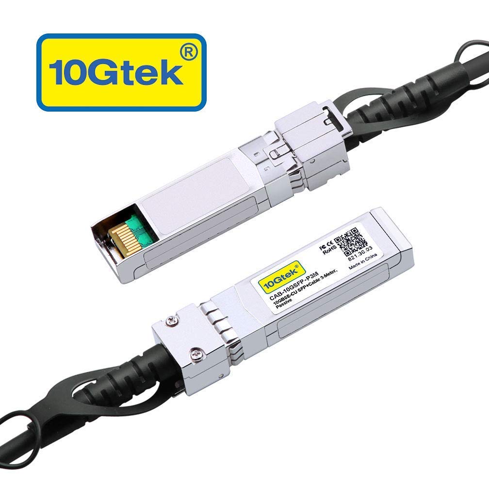 10Gtek 1.25Gb/s Cavo SFP DAC 3-Meter(9.8ft), Passivo SFP Cable Compatibile per Cisco SFP-1GBASE-CU3M, Ubiquiti UniFi, Netgear, TP-LINK, D-LINK, Open Switch