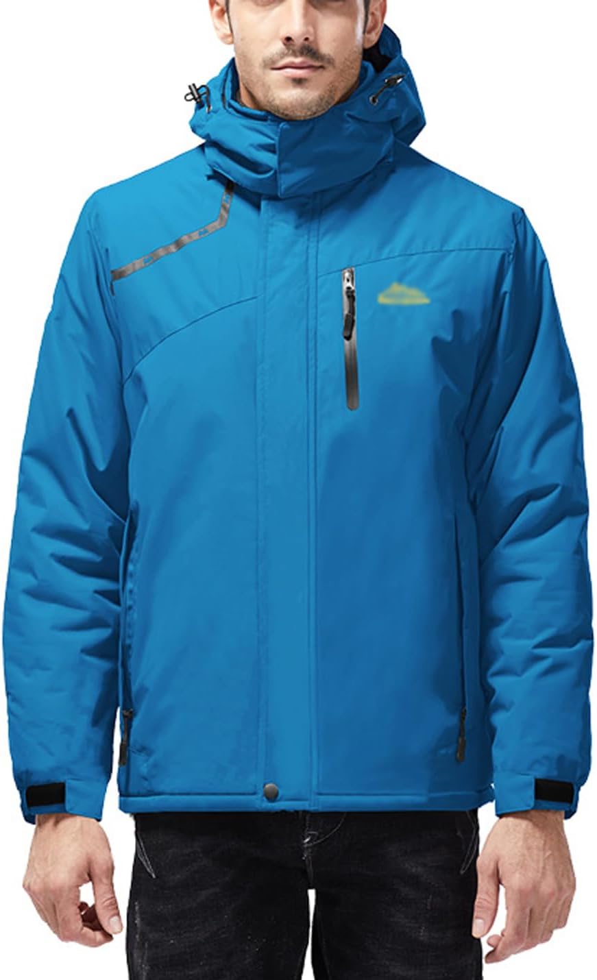ZGZZ7 Men's Winter Thermal Fleece Lined Snow Jackets Outdoor Active Athletic Skiing Jackets