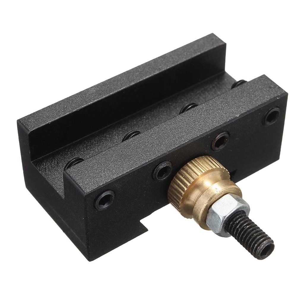 Mini Tornio a 4 Pezzi, Portautensili a Cambio Rapido, Portautensili per Fresatura, Portautensili per Tornitura, Lega di Alluminio per Officina, Nero + rame, 6pcs