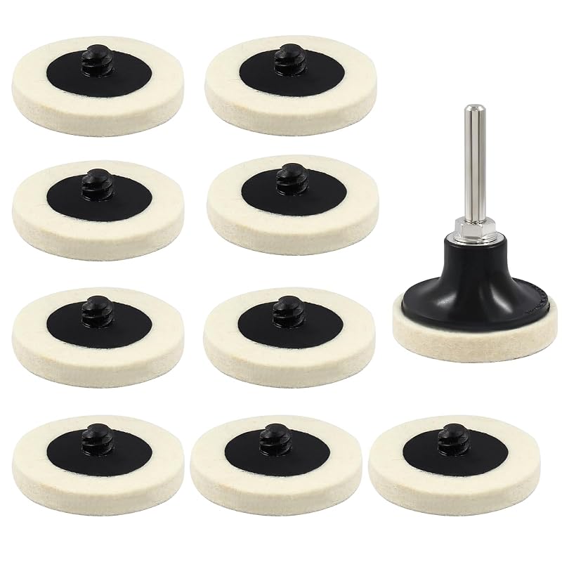Kit de Boinas de Lã Comprimida para Polimento Bonsicoky, 5,08 cm, com Suporte e Mandril de 6,35 mm, 11 peças