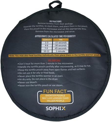 Miniatura 7 de Sophix Bolsa para calentar tortillas, tamaño grande de 12 pulgadas, este soporte de tela con aislamiento térmico mantiene las tortillas, el pan Naan