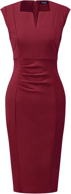 Allegra K Sheath Robe Pencil Work Robes de bureau professionnelles sans manches pour femme