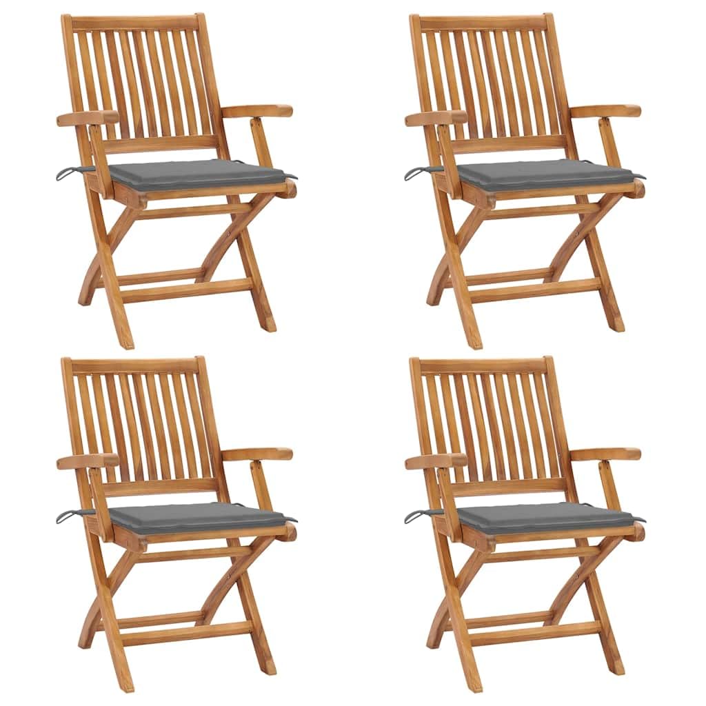 Chaises de jardin pliantes en teck lot de 4 r&eacute;solution manque de place