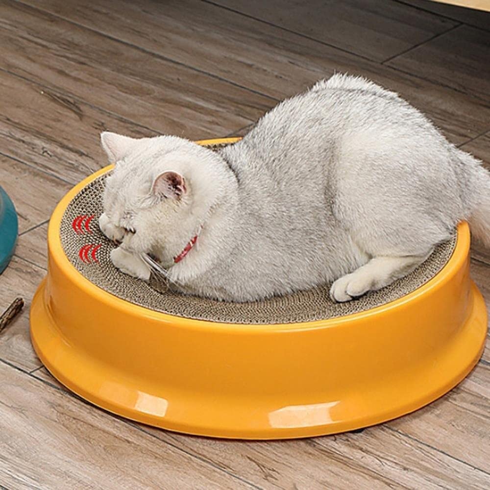 Juguete de Agarre de Gato Rascador Para Gatos, Almohadilla Para Rascar Corrugado Ovalado De Cartón, Rascador Para Gatos, Cama De Salón, Tablero Duradero, Cuenco Para Rascador De Gatos Tableros Afilado