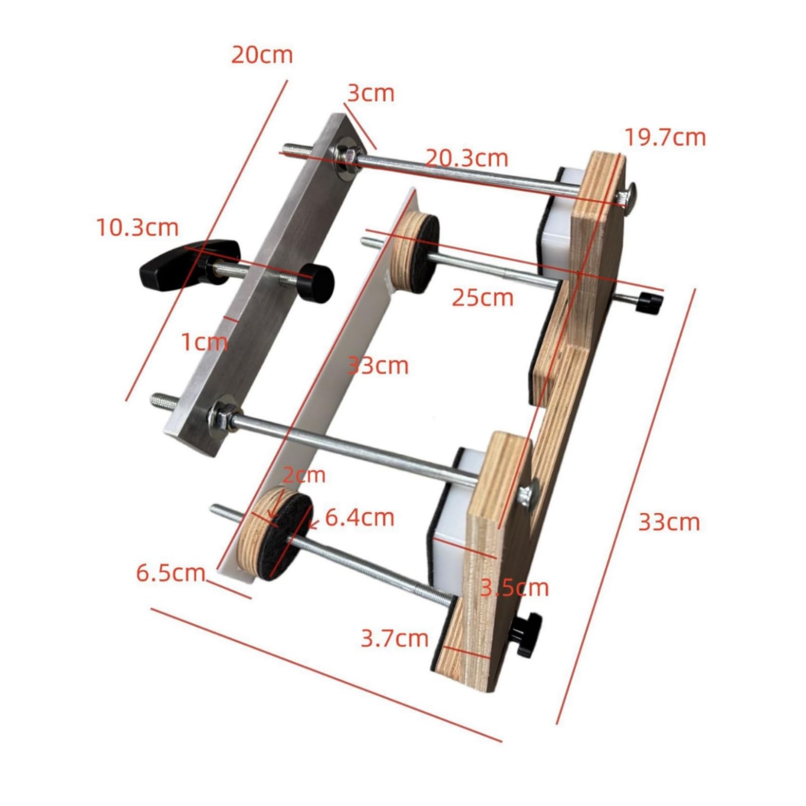 Gato Industrial Herramienta Ajuste Mástil Guitarra Base Estable Varillas Roscadas Protección Metal Adecuado para Talleres Estudio