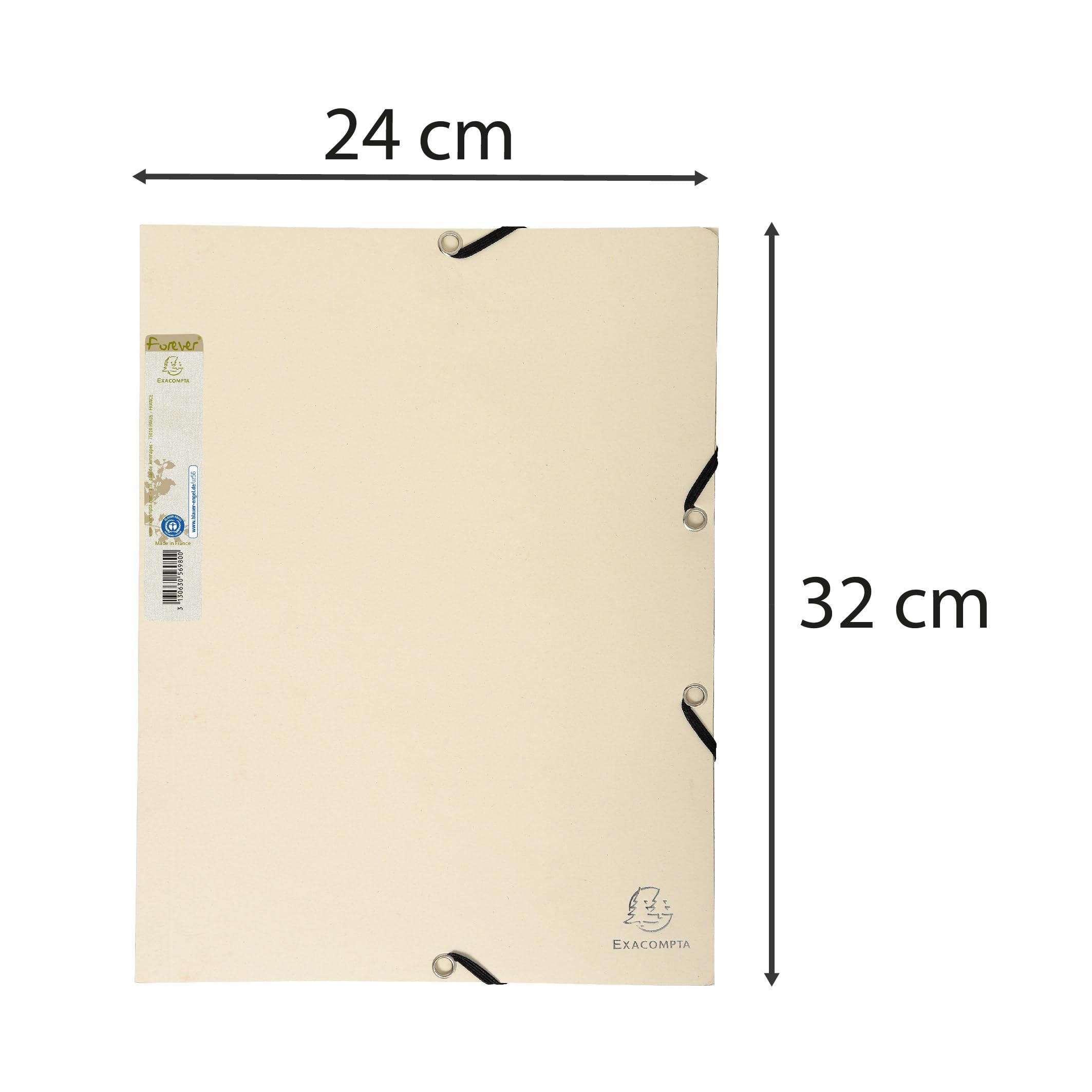 Exacompta 56980E - Pack de 25 carpetas elásticas (3 solapas, cartón reciclado, 380 g/m²), color Arena/chocolate