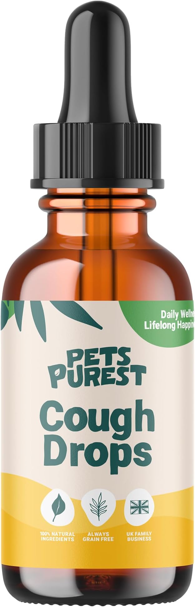 Pets Purest Cough Medicine for Dogs, Cats & Pets 30ml - 100% Natural Dry Cough Liquid Drops Remedy for Kennel Cough, Respiratory Tract Symptoms, Dry Nose, Sneezing & Barky Hacking