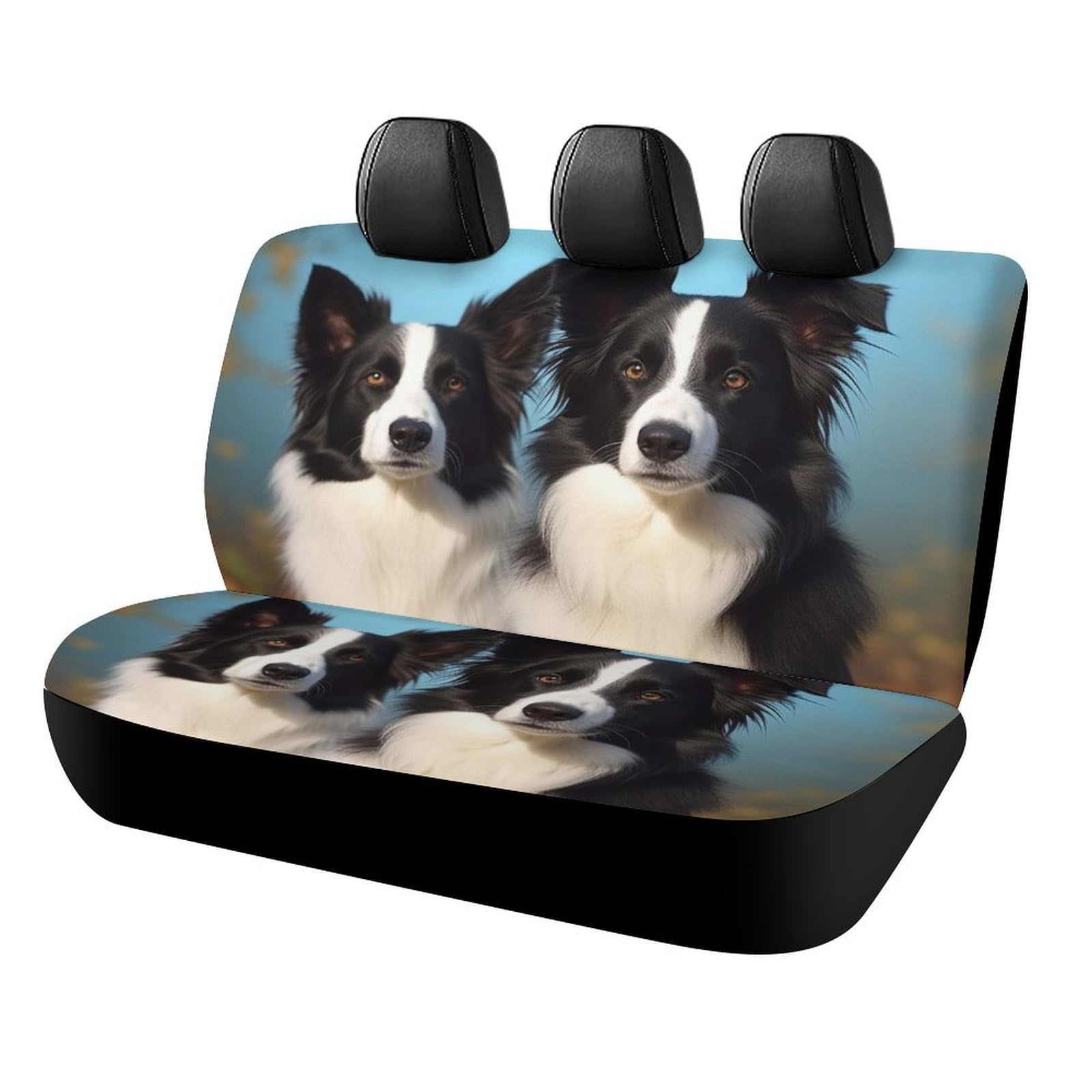 LYHVSFJW Border Collie Car Seat Cover Universal Rear Seat Protector Waterproof Automotive Seats Covers for Most Car Personalized Full Set Rear Bench Covers 47x23x30 Inch