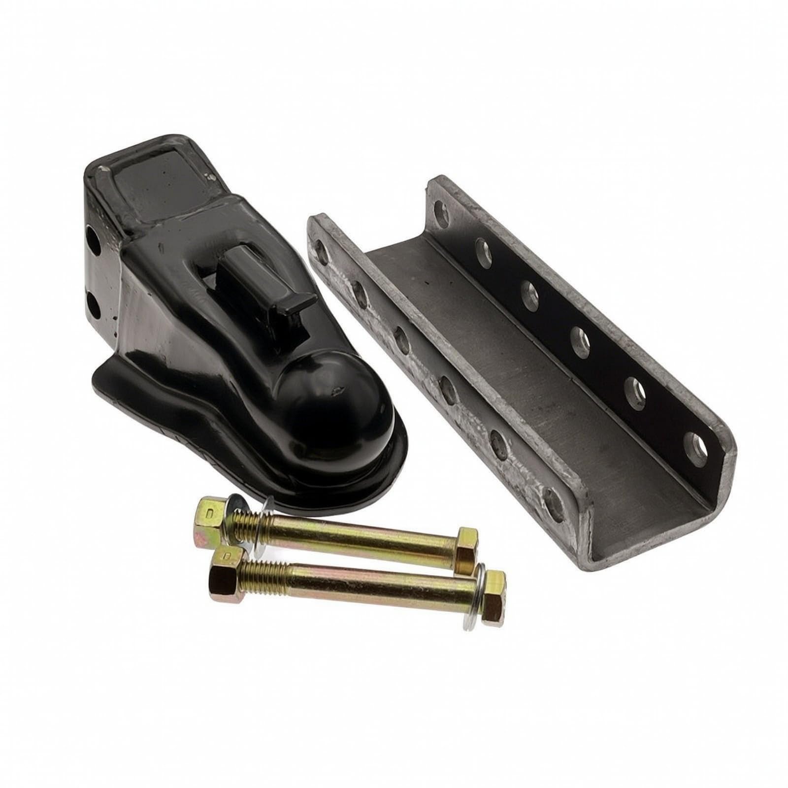 Enganche para Bola 2-5/16 Pulgadas | Robusto, Acoplador Remolque con Bloqueo, Negro, Herraje, para Caravanas, Tablero En U