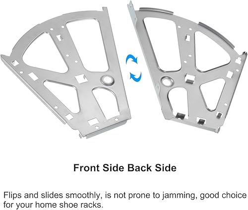 Miniatura 4 de uxcell 4 bisagras de gabinete de cajones para zapatos, 2 capas, bisagra de acero para muebles, marco de placa abatible, accesorios de repuesto para