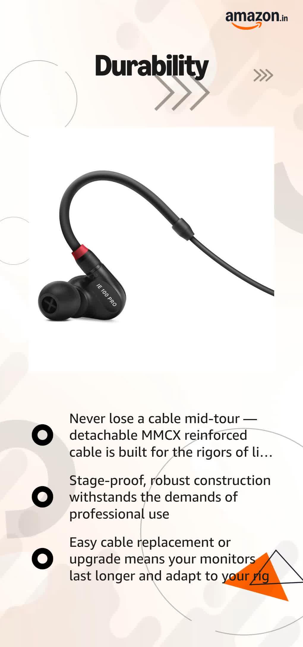 Sennheiser IE 100 Pro Wired in‑Ear Monitors | Black | Precision