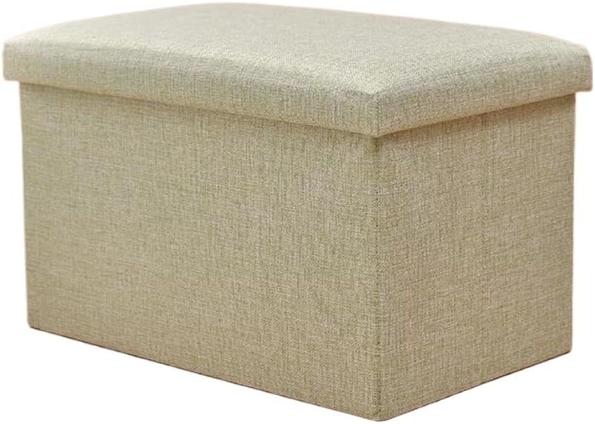 Foldable Cotton and Linen Storage Stool for to Sit On, Shoe Changing Stool, Fabric Storage Stool(D)