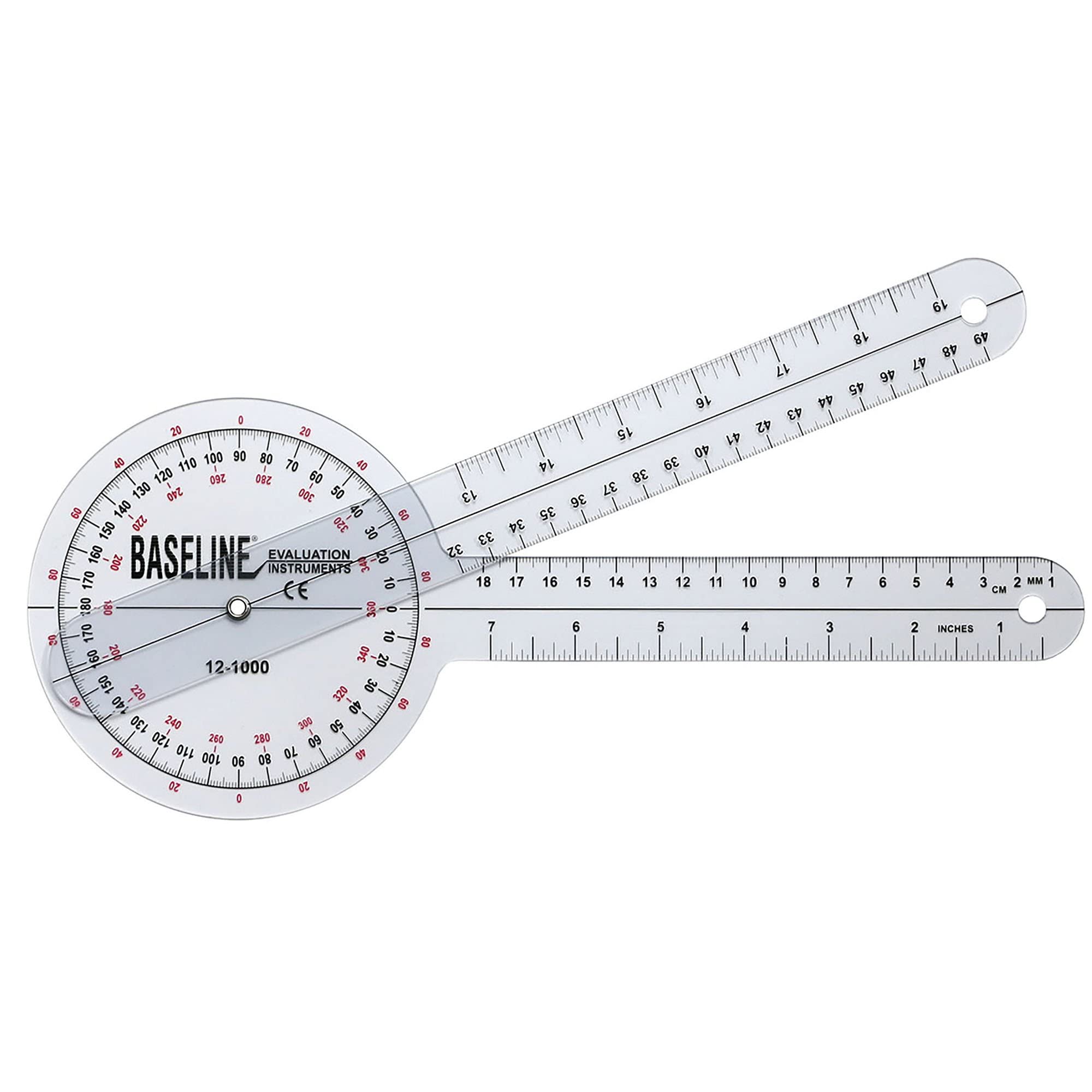 Baseline Plastic HiRes 360 Degree ISOM Goniometer, 12" Lengt