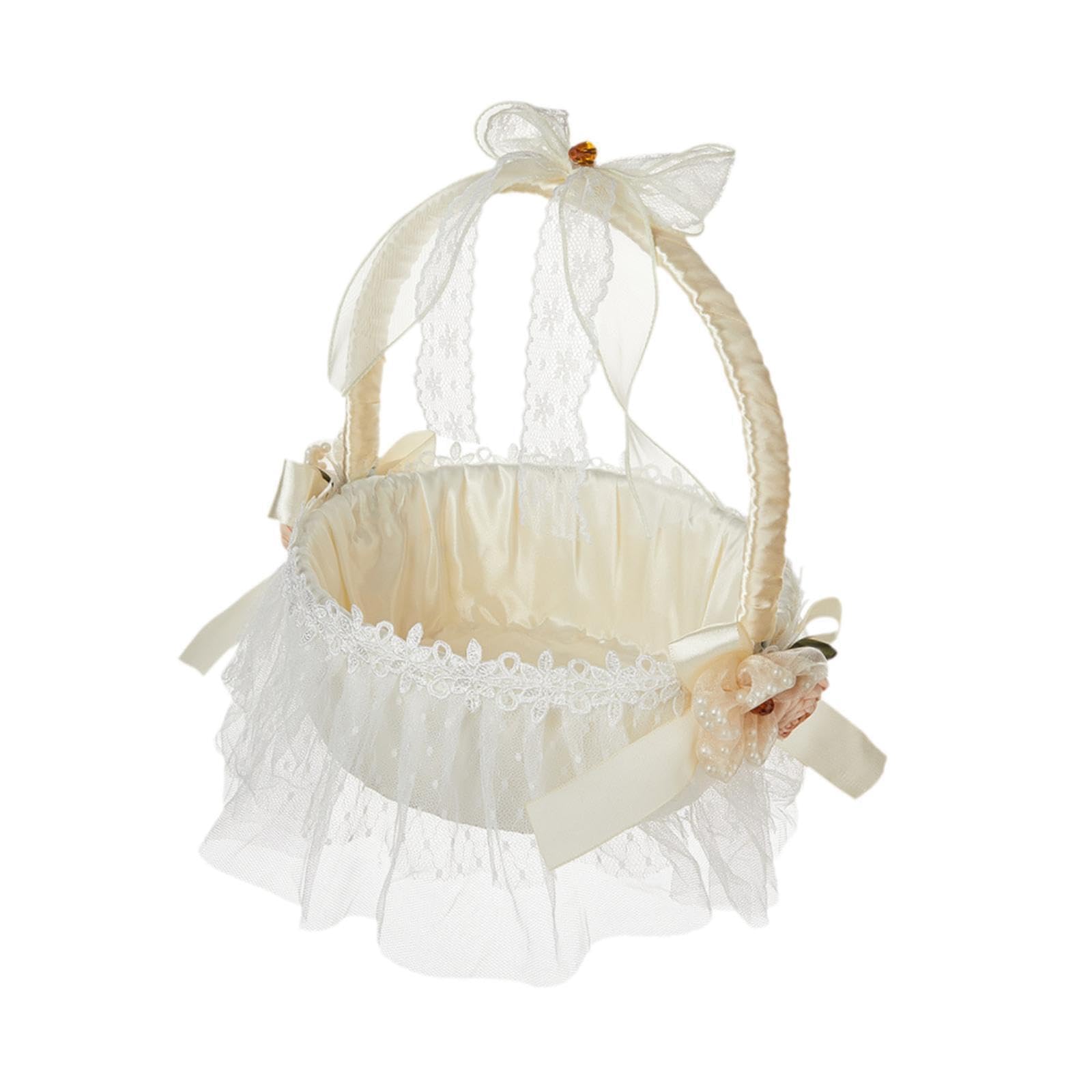 AUYXSSZ Ceremony Celebration Party Supplies Candy Beautifully Crafted Flower Girl Basket Ensuring Picture Memories Flower Girl Basket Wedding For