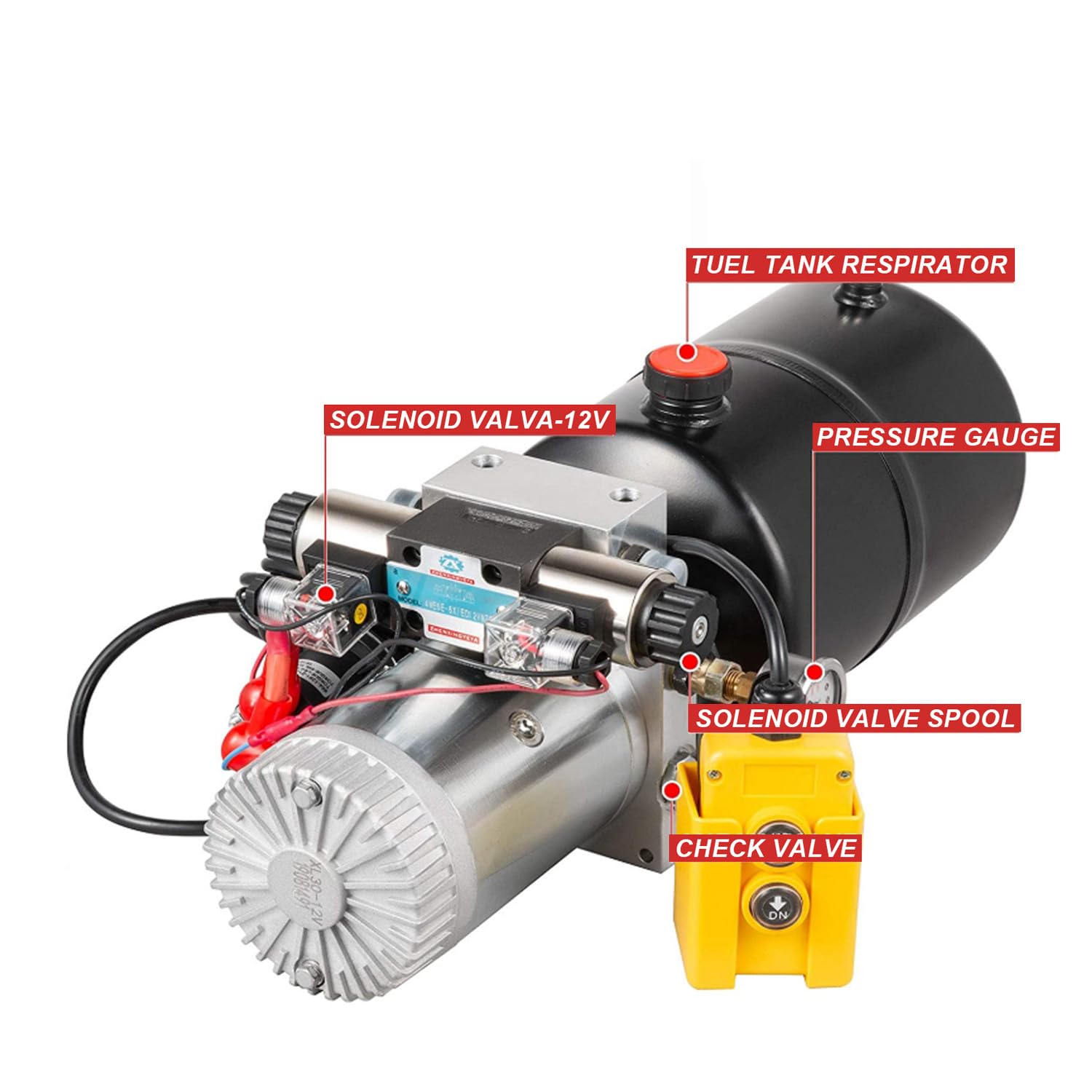 12V 10L la bomba hidráulica bomba del cilindro hidráulico eléctrico de doble efecto
