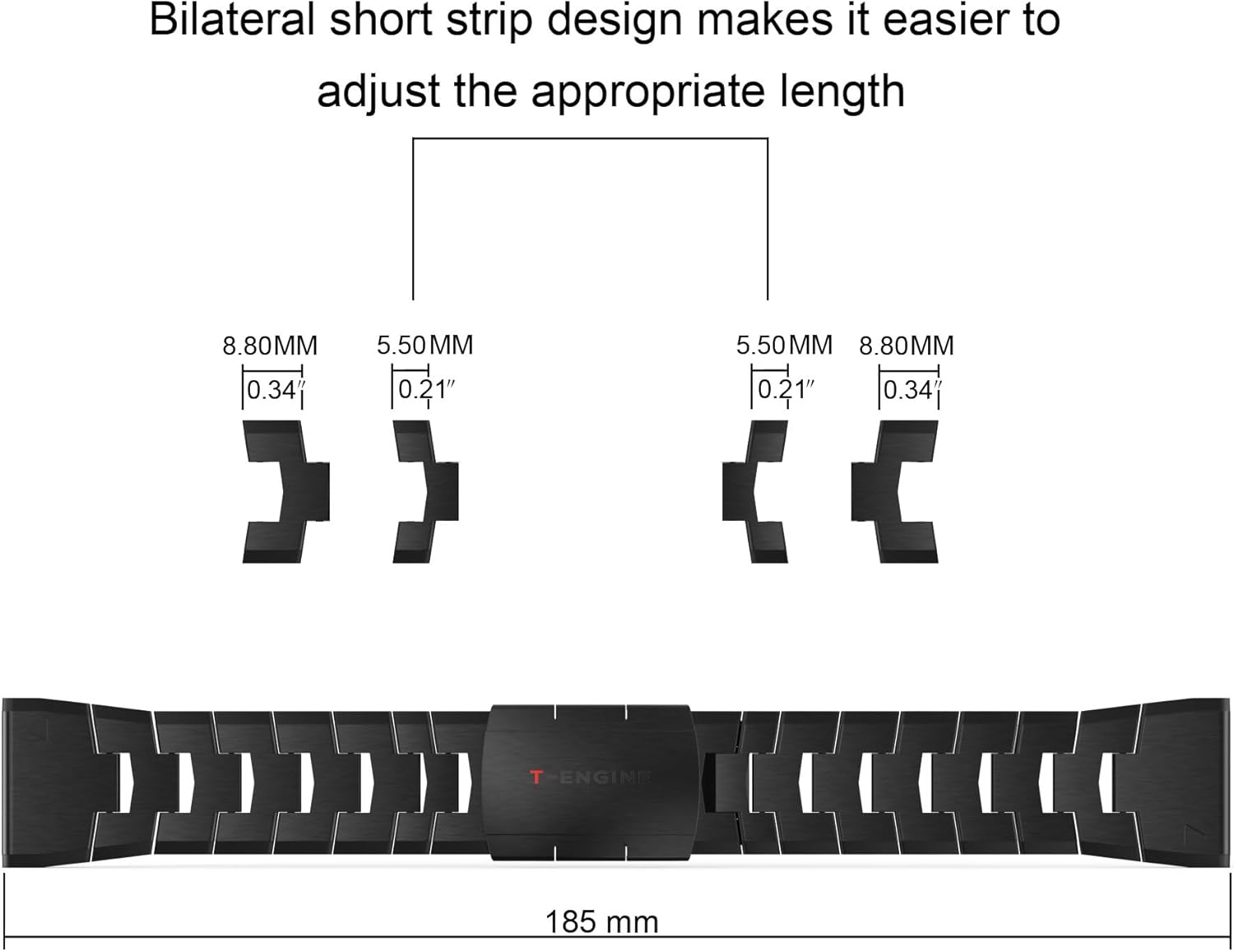 T-ENGINE Titanium Steel Watch Band Compatible with Fenix 7X/6X/5X Plus, 26mm Titanium Metal Quick Release Easy Fit Watch Strap Compatible for Garmin Fenix 7X Pro/6X Pro/5X Plus/Enduro 2/tactix 7 Bands, Black - Image 4