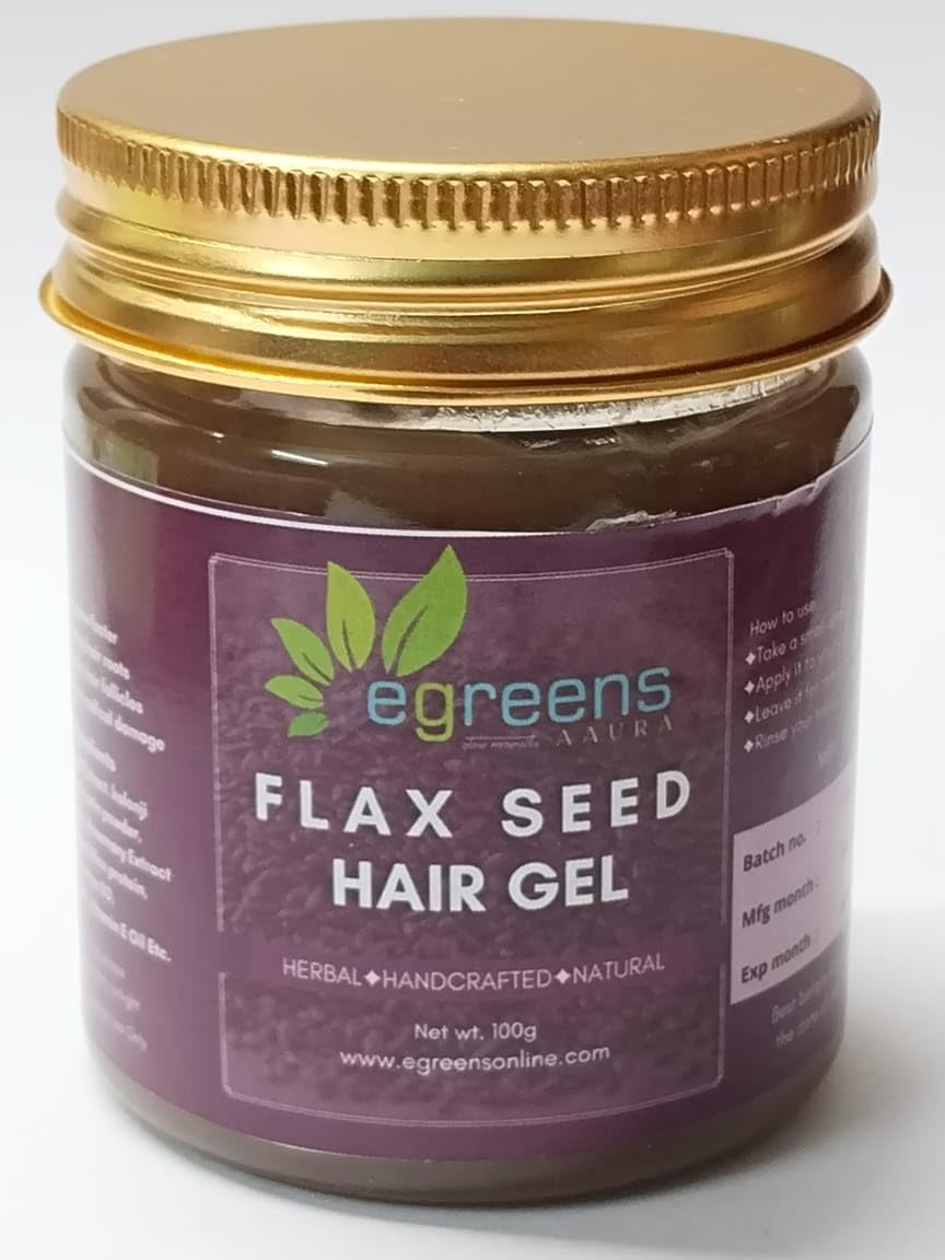E-GREENS AAURA Flaxseed Hair Gel | Hair Growth & Frizz Control | Keratin, Rice Protein & Rosemary Oil | For Men & Women (100GM)