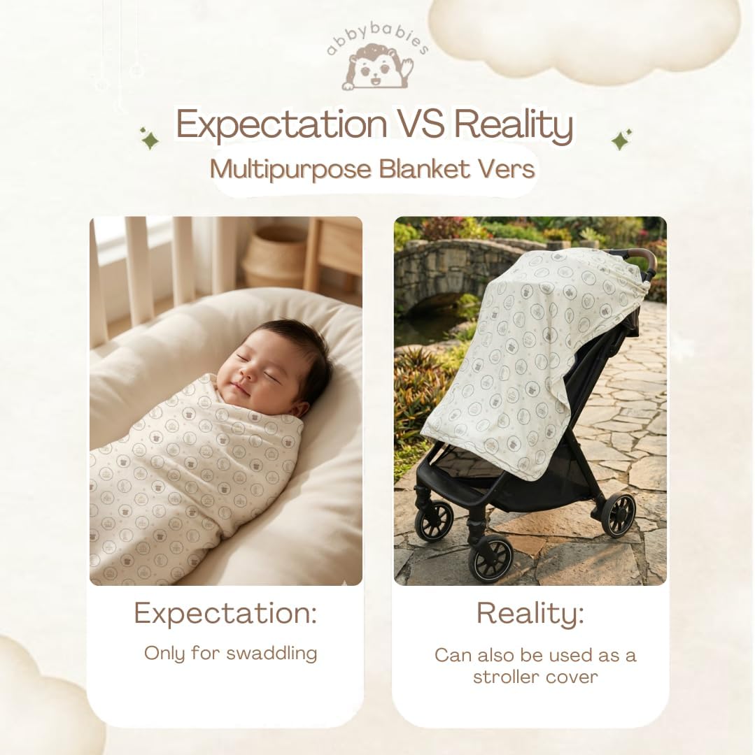 Baby Nursing Cover Muslin Blanket and Nursing Covers with Cute Building Print Multi Use Scarf Carseat Canopy and Baby Essentials for Newborn Boy or Girl (Pets)