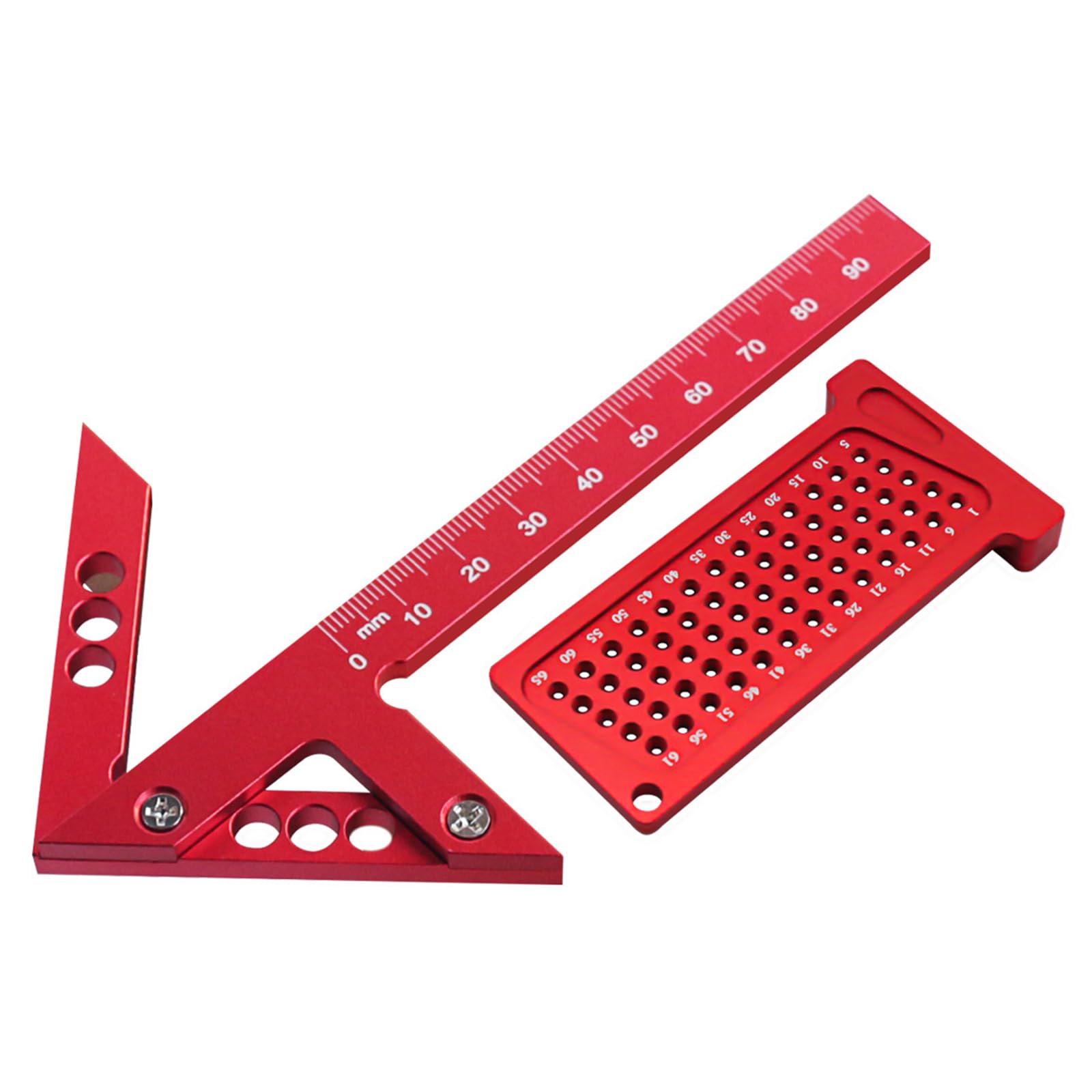 Aluminum Alloy Ruler with T Shaped Hole Gauge Accurate Angles Measuring Tool Set for Precise Woodworking Project