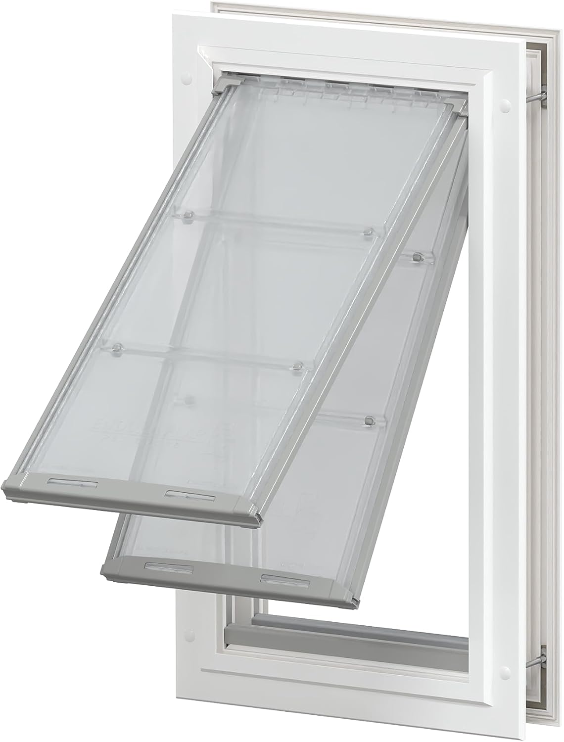 Endura Flap Double Flap Pet Door for Door Installations | Stylish for Interior & Exterior Doors | Durable Aluminum Frame & Weatherproof Dual-Layer Flap | White, Medium, Double Flap