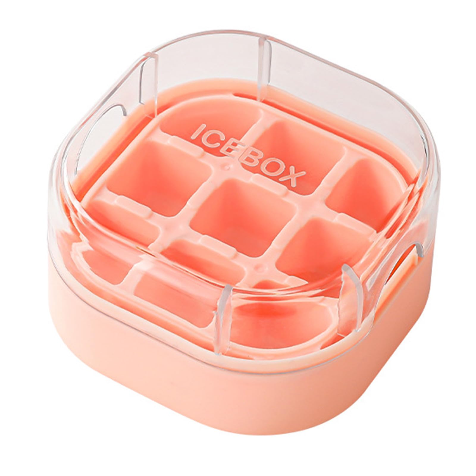 carotoe Easy to Disassemble 9 Cell Ice Cubes Tray Resistant Silicone Ice with Hygienic Lid for Beverages Use Silicone Cubes with Lid