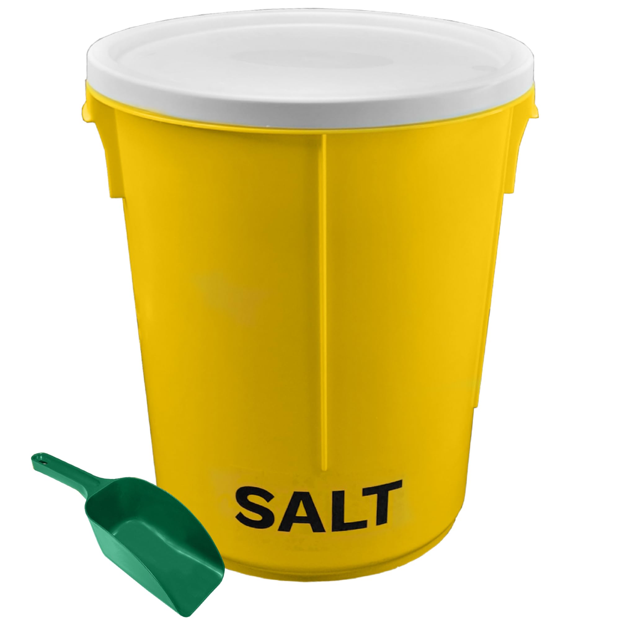 Ketoplastics Yellow 25L Grit Salt Bin 43Cm With Lid And Scoop For De-Icing Salt Or Grit For Driveway, Path And Patio