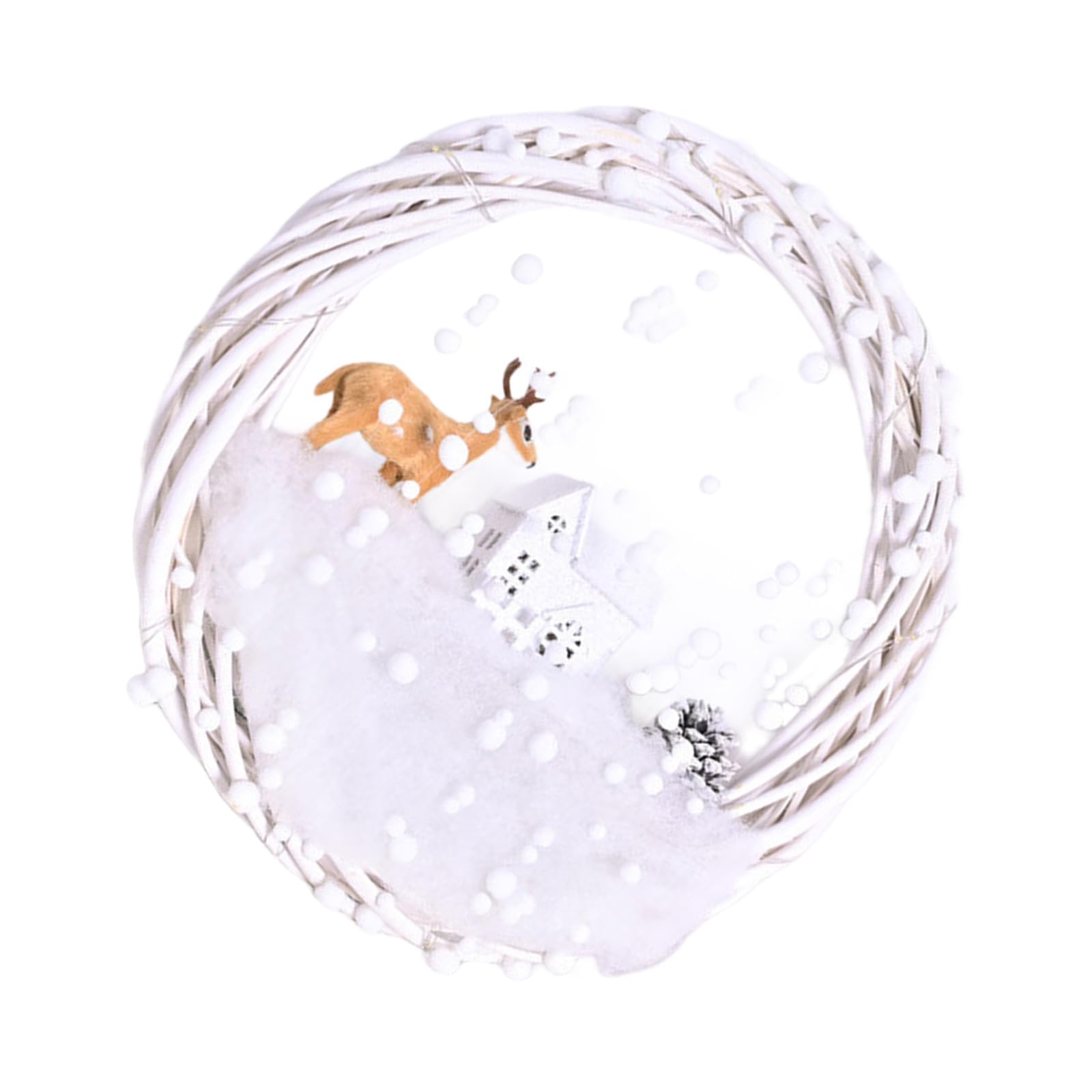 Carotoe 002 With Light Sturdy Christmas Reindeer Wreath Elegant Christmas Reindeer Wreath Decoration For Family Or Commercial Display Family Gathering Ornament