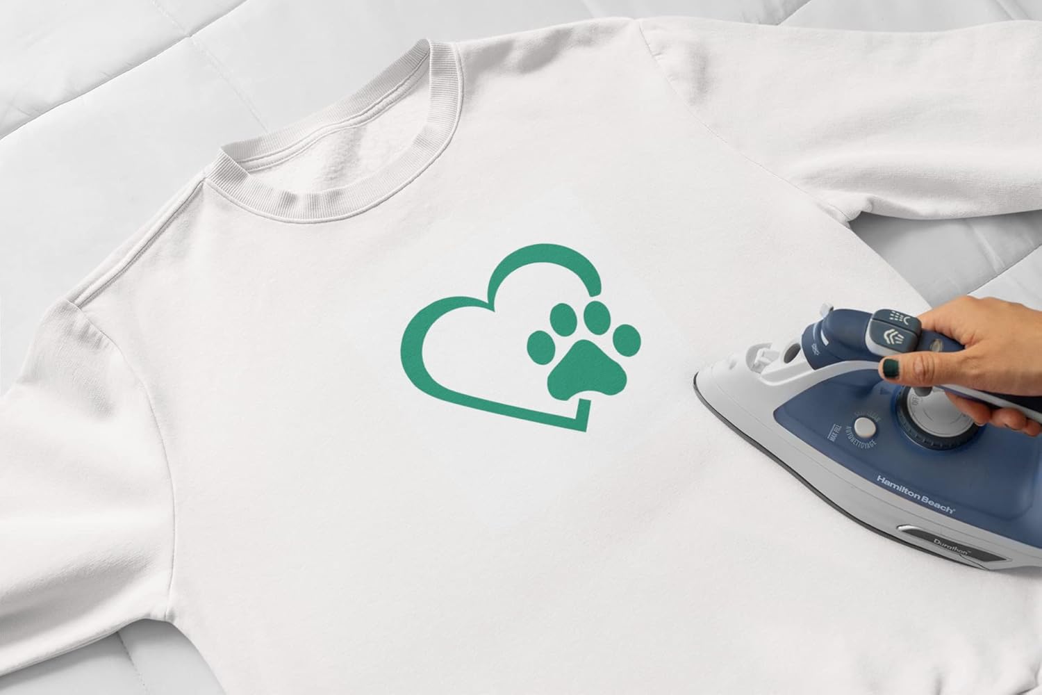 Dog Paw Iron On Transfer, Heart Paw, Dog Lover Gift, Dog Paw Print Decal, Heat Transfer, Iron On Decal, Fabric Iron-On, Iron On Almost Anything (Red)