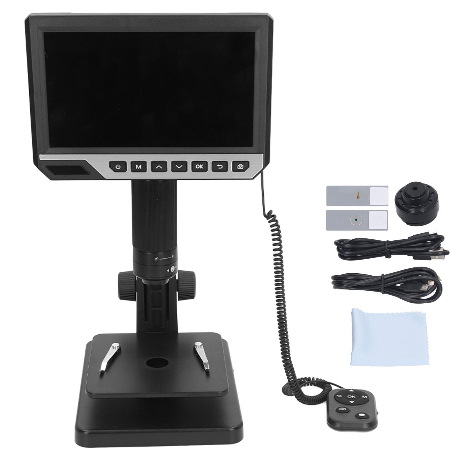 Hyuduo Digitalmikroskop, 7-Zoll-IPS-HD-Display USB-Digitalmikroskop, 2000 X 12 MP 1080P Desktop-Mikroskop für Münzbetrachtung, Lötreparatur, Leiterplatteninspektion