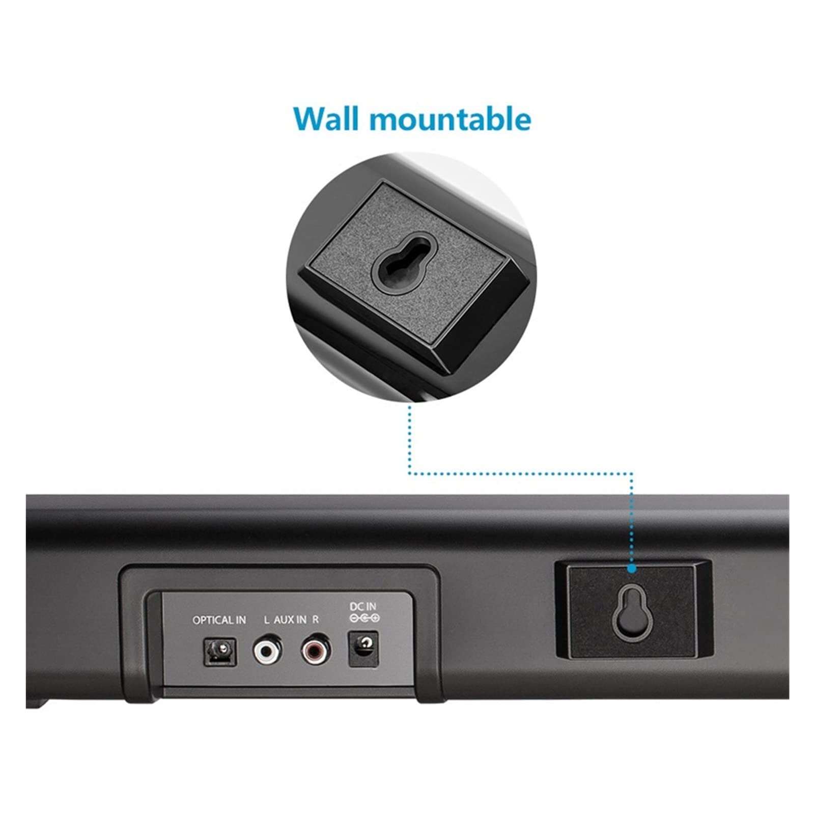 Barra de sonido para TV, PC, Bluetooth, barra de sonido inalámbrica, 4 sistemas de entretenimiento para el hogar para montar en la pared