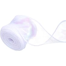 40 Yards Iridescent Organza Ribbons Sheer Craft Decorative Ribbons Shiny Chiffon Ribbon for Gift Wrapping Floral Bouquets Wedding Home Decorations1.57 Inch Wide