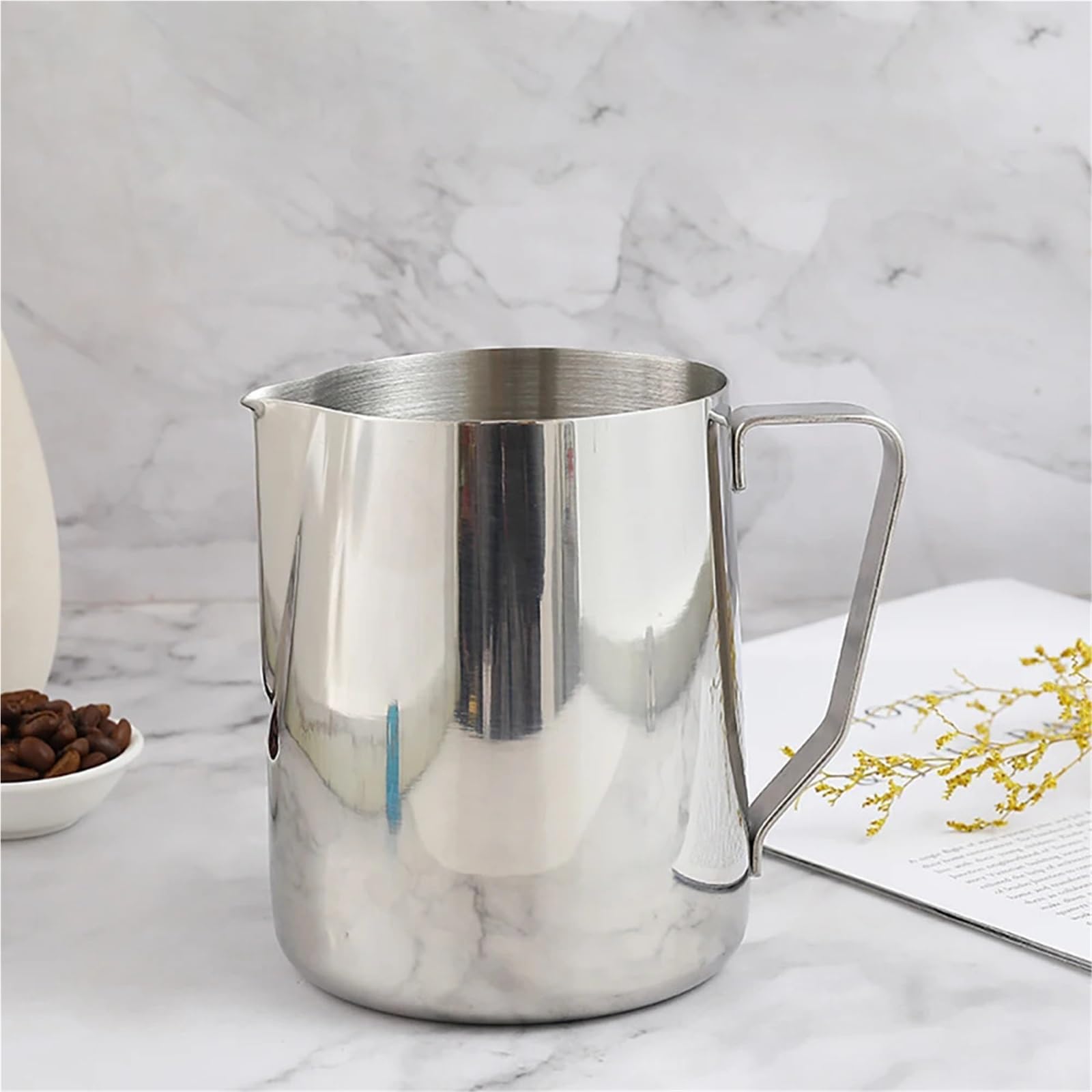 Edelstahl-Milchkännchen, 304 Edelstahl-Kaffeemilchaufschäumkännchen, 100 150 250 350 600 1000 ml(350ML)
