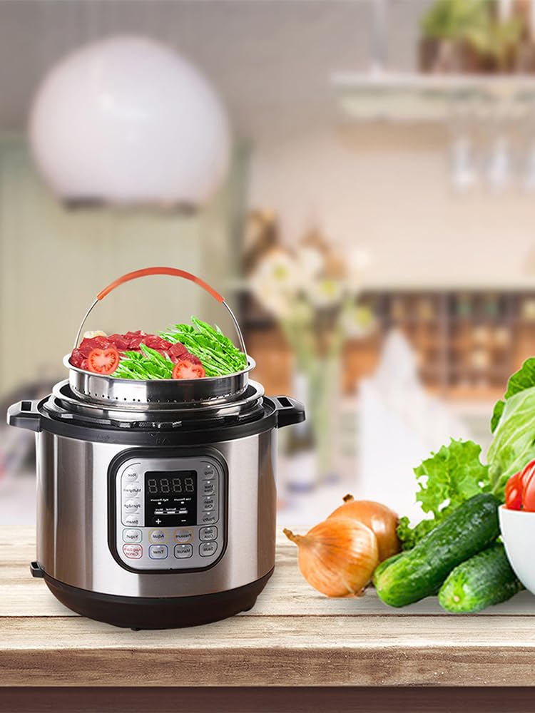 ZPSNDP Insert Vapeur 20cm Inox Pour Cookeo - Panier Cuiseur Vapeur Légumes, Œufs Avec Support Et Poignée
