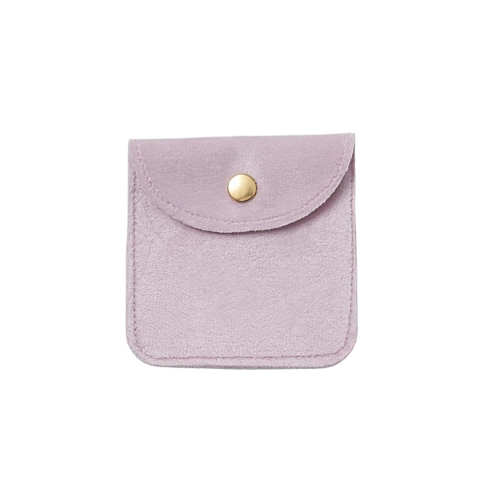 WEOKDFHA Jewelry Storage Bag 10Pcs Velvet Jewellery Packaging Pouch Snap Button Bag Rings Earrings Bracelet Necklace Wedding Party Pouches(Light pink)