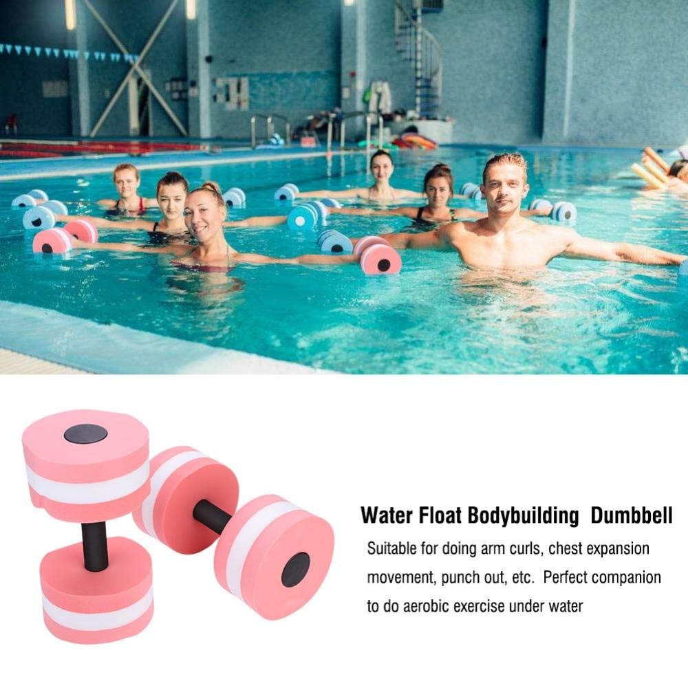 Hantle fitness, 1 para piankowe wytrzymałe hantle basen sztanga pływak aqua ćwiczenia sprzęt do aerobiku w wodzie kulturystyka trening fitness joga (różowy)